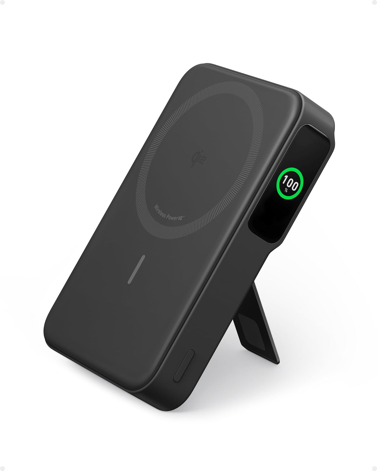 Anker MagGo power bank — 15W MagSafe-compatible portable charger with stand and display
