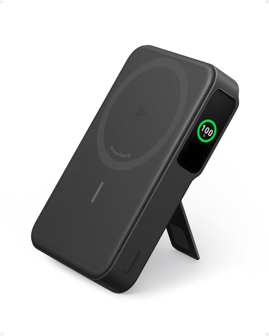 Anker MagGo power bank — 15W MagSafe-compatible portable charger with stand and display