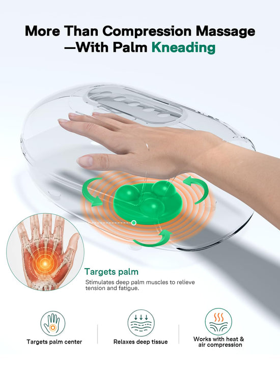 Hand Massager for Arthritis and Carpal Tunnel, Upgraded Kneading Massage