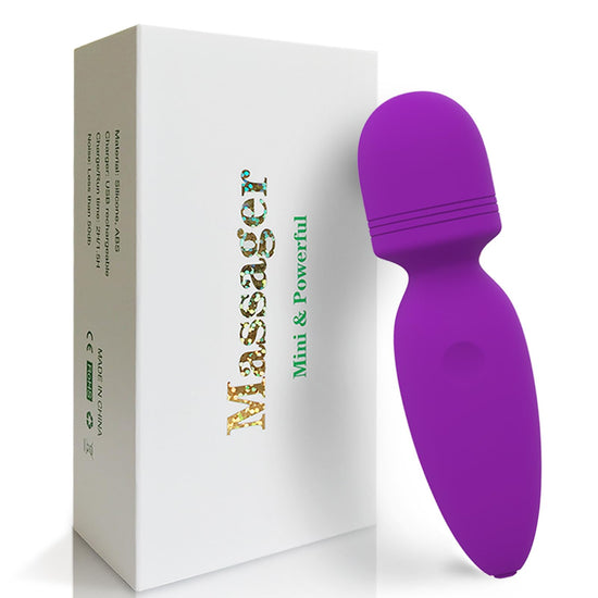 Portable mini Back Bullet Massager Waterproof Rechargeable Body Small Massager Fatigue Relieving Muscle Massager (Purple)