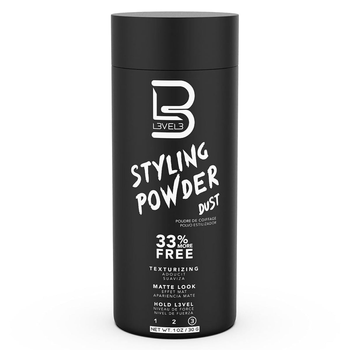 L3 Level 3 styling powder — natural look with no oily residue, 30 grams