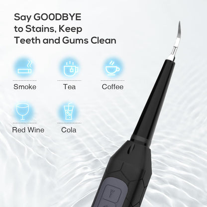 Plaque Remover for Teeth, Dental Care Device 3 Adjustable Modes Teeth Cleaning Kit with 2 Replaceable Clean Heads for Tartar & Calculus Remover