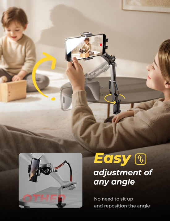 LISEN gooseneck phone holder — flexible arm clamp for desk and bed