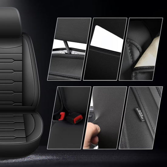 AOMSAZTO vehicle seat cover — waterproof leather for front seats, universal fit
