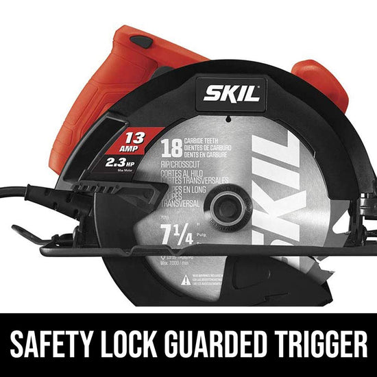 Saw — 13-amp 7-1/4 circular saw by Skil in red color