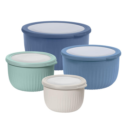 Oggi food storage container — set of 4 prep, store and serve bowls with lids