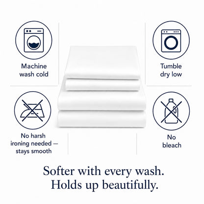 BED_LINEN_SET — Egyptian cotton sheets with deep pockets and sateen weave