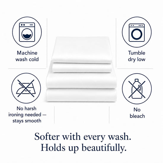 BED_LINEN_SET — Egyptian cotton sheets with deep pockets and sateen weave