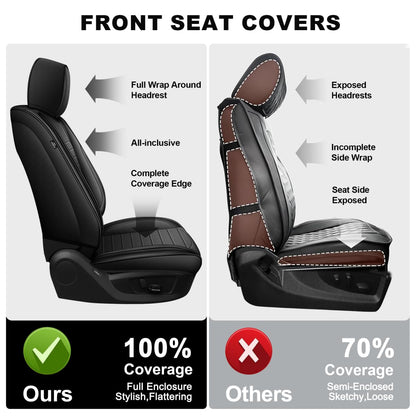 AOMSAZTO vehicle seat cover - leather full set for Mitsubishi Lancer 2012-2017 in black