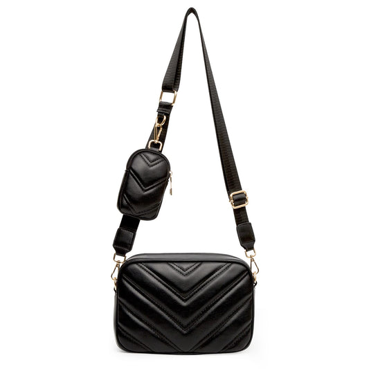 Herald crossbody bag - Chevron quilted design with coin purse pouch and two size options