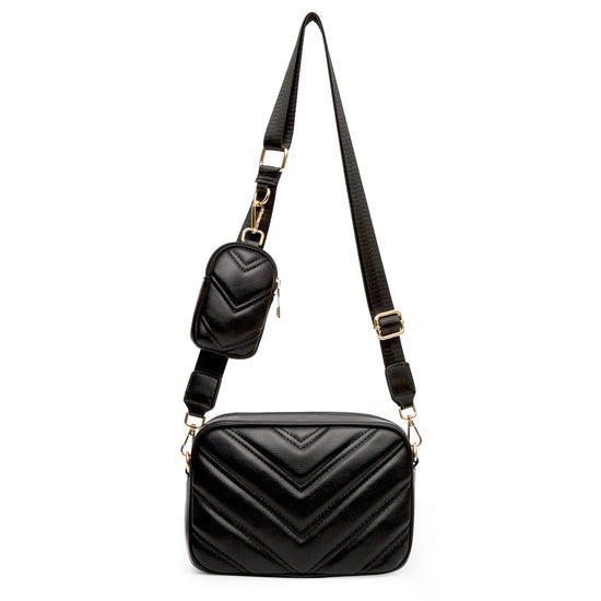 Herald crossbody bag - Chevron quilted design with coin purse pouch and two size options