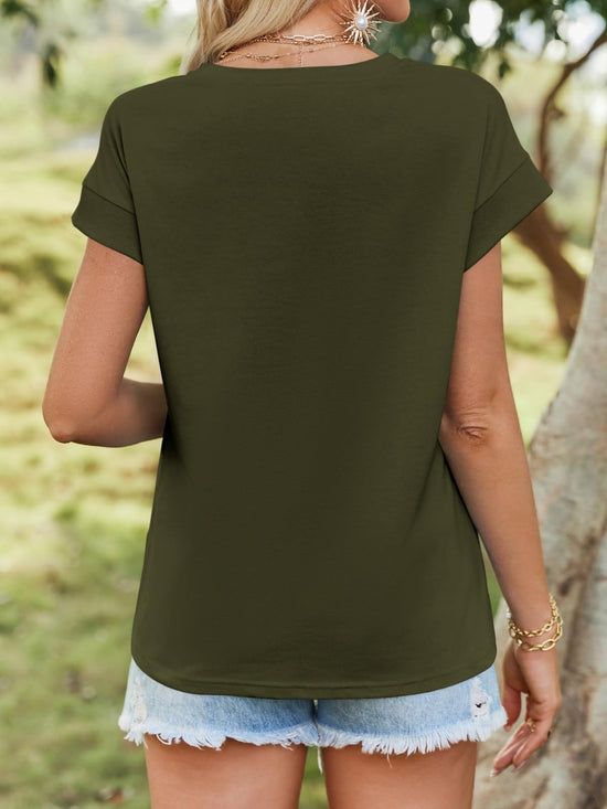Shirt — Casual cap sleeve loose fit tee by Tankaneo