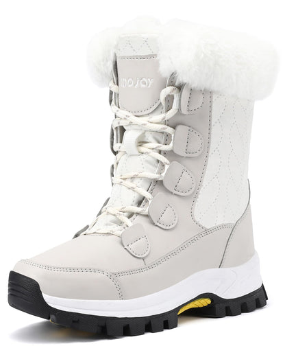 COOJOY waterproof winter snow boots — lightweight and warm mid calf booties