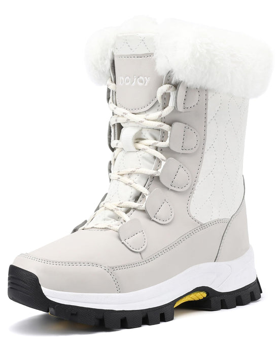 COOJOY waterproof winter snow boots — lightweight and warm mid calf booties