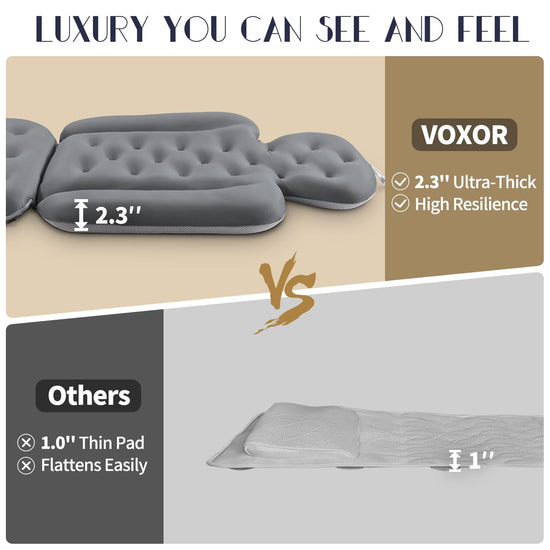 Bath pillow — Thick cushion with laundry bag for headrest support 51 x 16