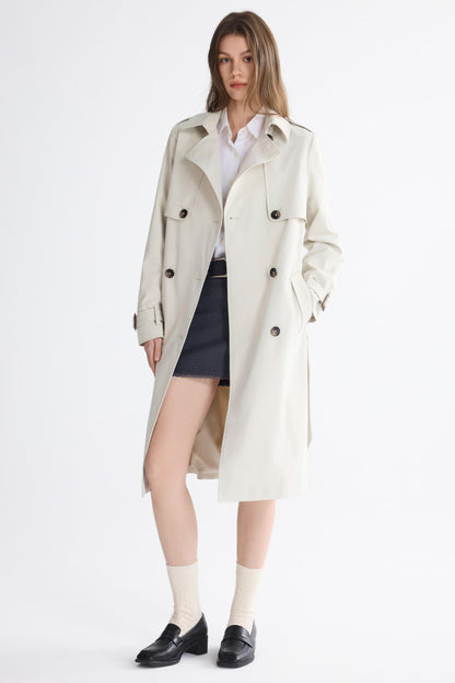 Orolay women's trench coat with belt in 3/4 length design