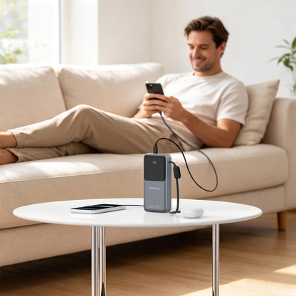 HENGKU Power Bank 20000mah Portable Built-in Cable 22.5w Fast Charge