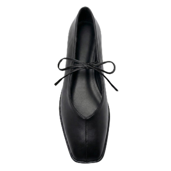 VorisVina ballet flats — lace up square toe with cute bow detail