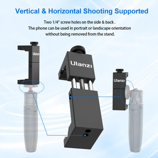Camera support — ULANZI ST-02S aluminum phone tripod mount with cold shoe mount