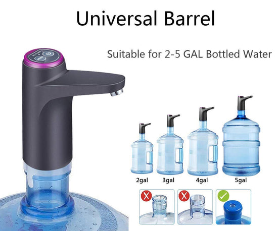 Water dispenser — Portable pump for 3, 4 and 5 gallon bottles with USB charging