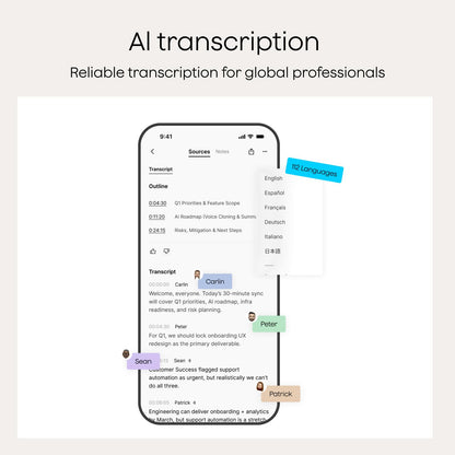 Plaud Note Pro AI Voice Recorder, Transcribe & Summarize with AI, App Control, Note Taker for Meetings & Calls, Supports 112 Languages, Ultra-Slim with InstantView Display, Case Included, Black