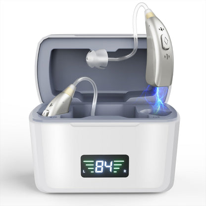 RlsitKee hearing amplifier — portable charging case and rotary volume control