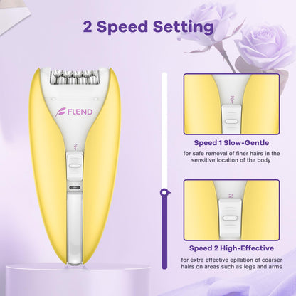 Epilator — Silent facial hair removal device with smooth glide tech and 36 tweezers