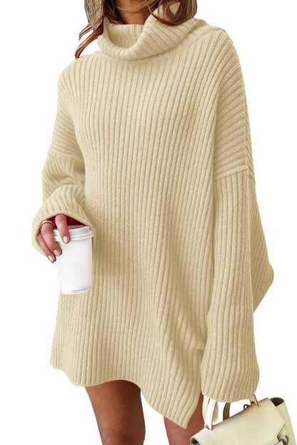 LILLUSORY women's oversized turtleneck sweater dress in plus size