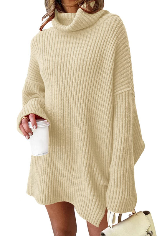 LILLUSORY women's oversized turtleneck sweater dress in plus size