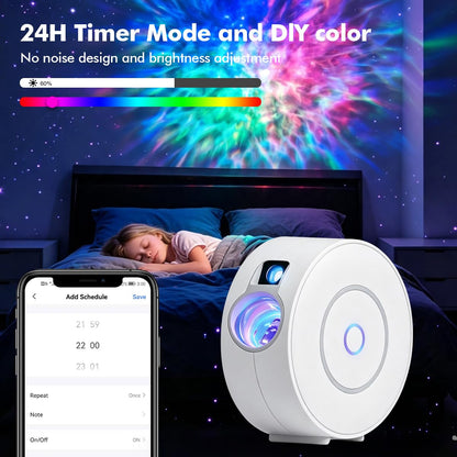 Galaxy Projector for Bedroom Ceiling, （Blue Star） Decorative Lighting Projectors with APP & Voice Control, Compatible with Alexa, HD Night Sky Light for Kids Room, Gaming & Home Decor, White