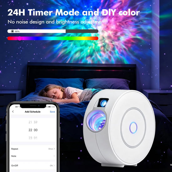 Galaxy Projector for Bedroom Ceiling, （Blue Star） Decorative Lighting Projectors with APP & Voice Control, Compatible with Alexa, HD Night Sky Light for Kids Room, Gaming & Home Decor, White