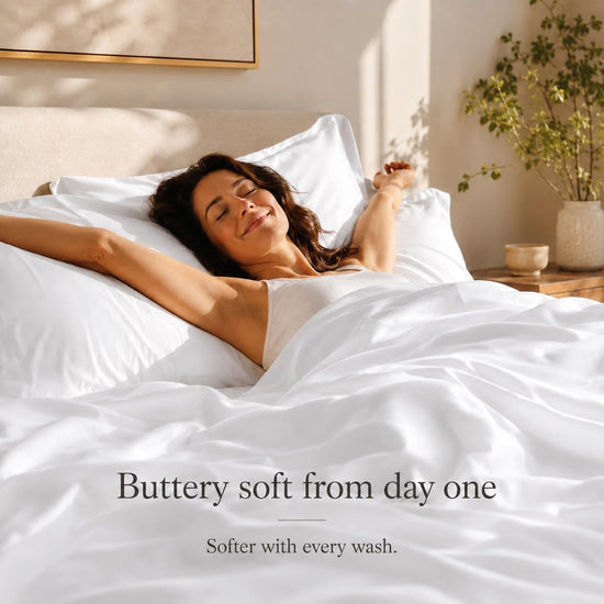 BED_LINEN_SET — Egyptian cotton sheets with deep pockets and sateen weave