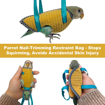 WQY Groceryshop Ultra-Soft Bird Diaper Flight Suit for Small Medium Parrots, Cute Stylish Walking Outfit Anti-Scratch Protective Clothes for Daily Outdoor & Nail Trimming, Ideal Gift for Bird Lovers S