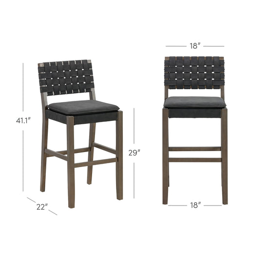 Stool seating — Nathan James mid-century modern leather design