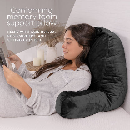 Milliard body positioner — large shredded memory foam back support pillow with arms
