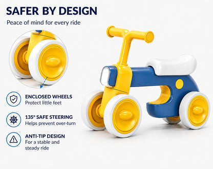 Henry & Colin ride on toy — 4 wheel balance bike with lights and music for toddlers