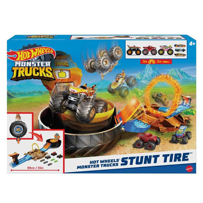 Toy vehicle set — Hot Wheels monster trucks stunt tire playset