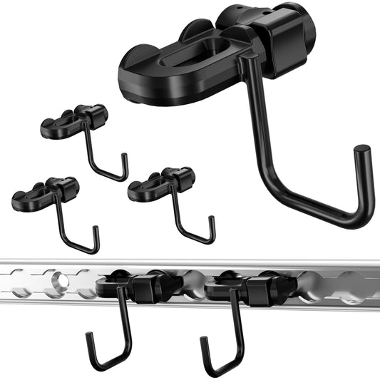 vandrabase 4Pcs L Track U-Hook Double Stud Tie Down Fitting, 1500 lbs Breaking Strength, Carbon Steel with Rust-Resistant Coating, Quick Release, L Track Accessories for Trailer, Truck, Garage Use