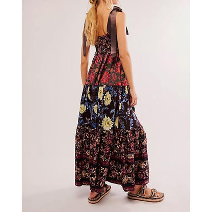 Dress — Floral maxi with tie shoulder and pockets by ABYOVRT