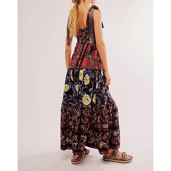 Dress — Floral maxi with tie shoulder and pockets by ABYOVRT