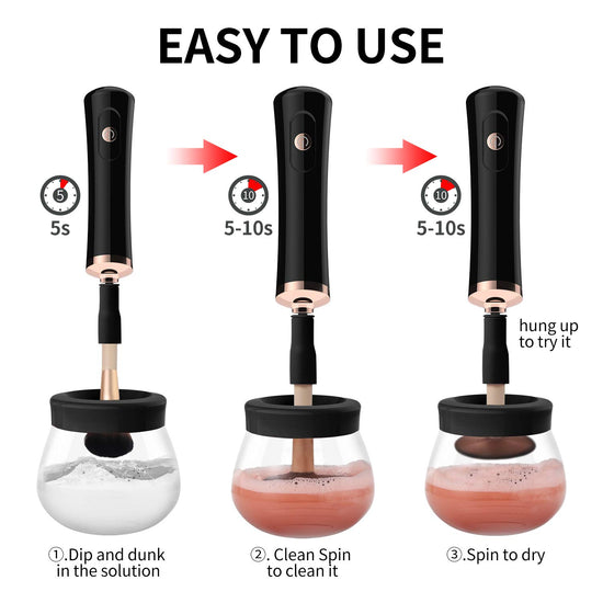 Senbowe makeup brush cleaner and dryer machine — electric automatic spinner with rubber collars