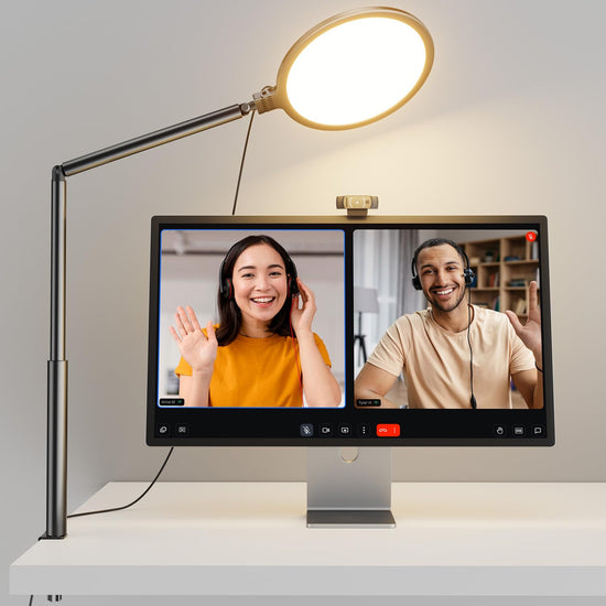 Weilisi 10.2 desk ring light — 360° adjustable with stand and C-clamp