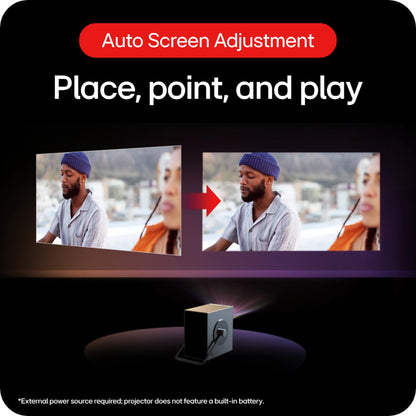 LG CineBeam Q HU710PB video projector — 4K resolution with auto screen adjustment and focus