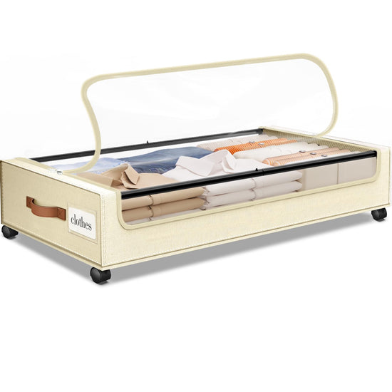 Storage box — Under bed drawers with wheels and clear window
