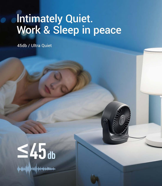 Diveblues electric fan — Ultra-quiet mini desk fan with LED display and 5 speeds