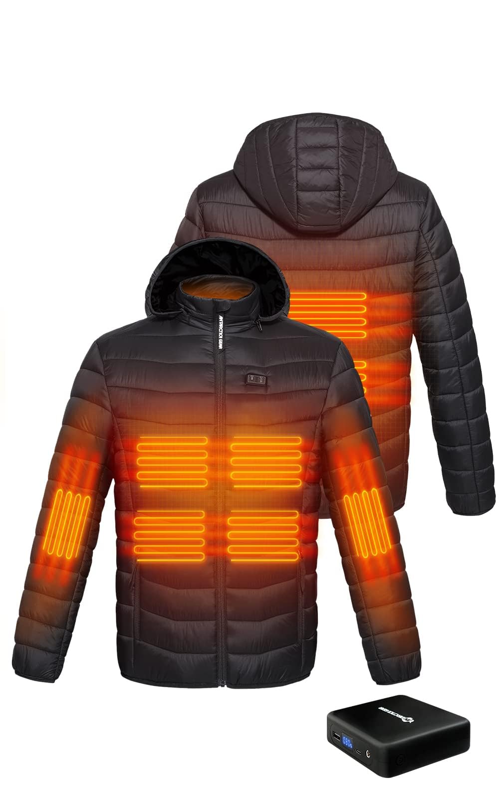 ANTARCTICA GEAR Heated Jacket, Lightweight Heating Jackets with 12V Power Bank, 6 Areas Winter Coat for Men and Women