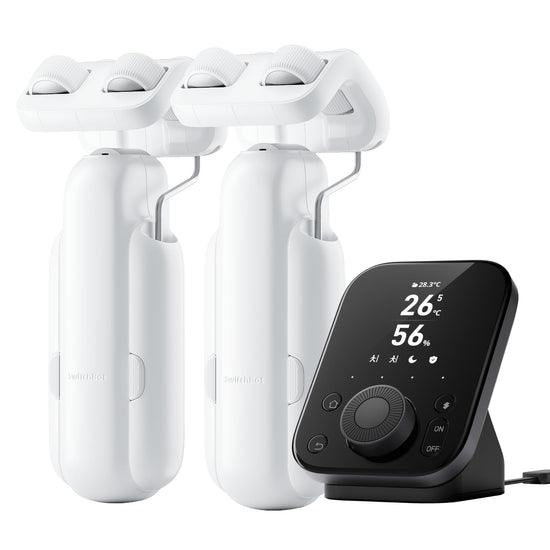 SwitchBot curtain opener — Bluetooth remote control with app and timer