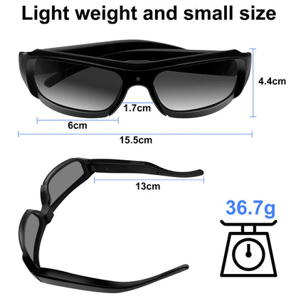 Camera Glasses Action Camera HD 1080P Smart Glasses Video Camera Wearable Sunglasses Sport Camera mit 16GB Micro SD Card for Driving, Fishing and Hiking/Outdoor Activities