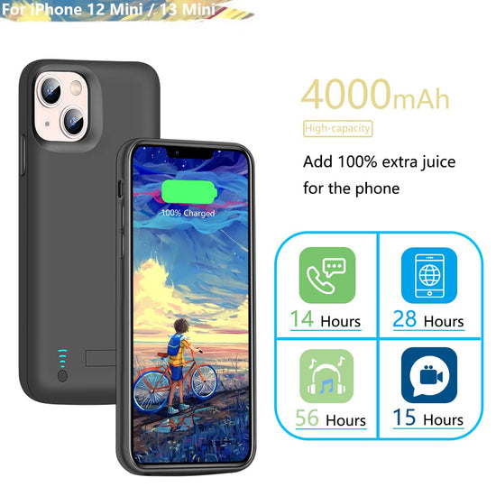Sitong cellular phone case — 4000mAh rechargeable battery for iPhone 12 mini & 13 mini
