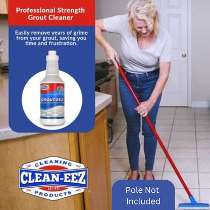 Clean-eez grout cleaner with stand-up brush attachment - heavy-duty scrubber for tile and grout 32 oz.